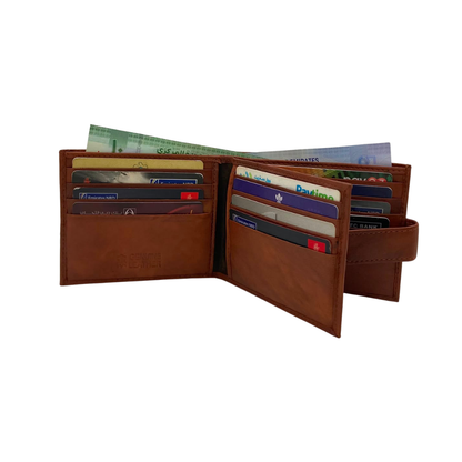 Mens Genuine Leather Mens wallet Leather Lined Bi fold Wallet For Men # 1261L
