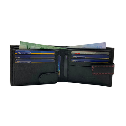 Mens Genuine Leather Mens wallet Leather Lined Bi fold Wallet For Men # 1013L