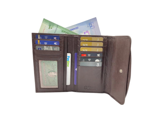 Women's Multi-Color Leather Wallet 11 Cards & Coins Wallet # 818