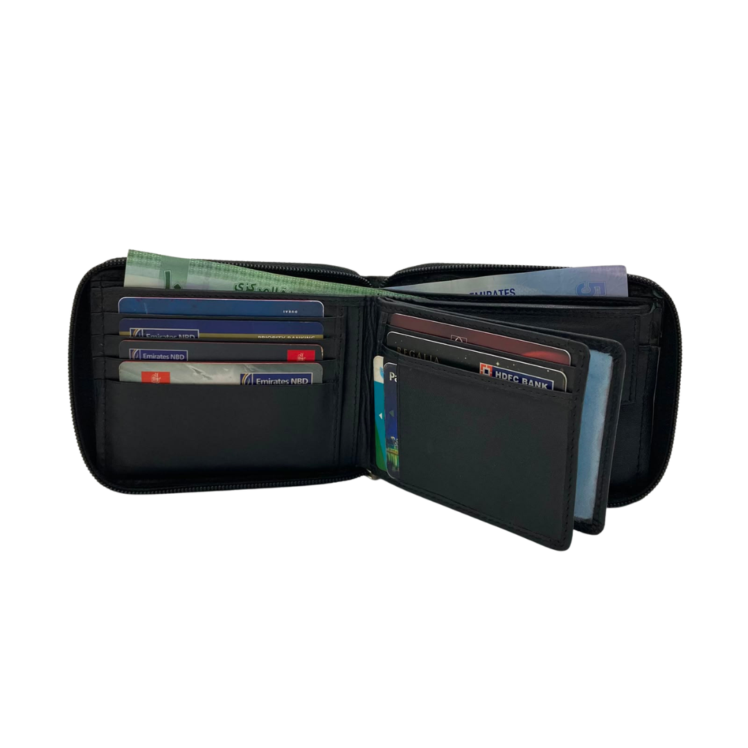 Fullzip leather mens Wallet #1406CZ