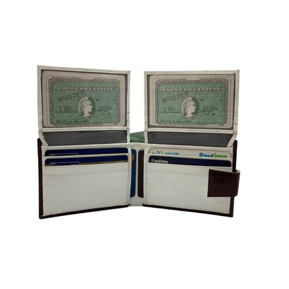 Classic Men's Waterproof Bifold Leather Wallet with Flip ID Window #1729 L