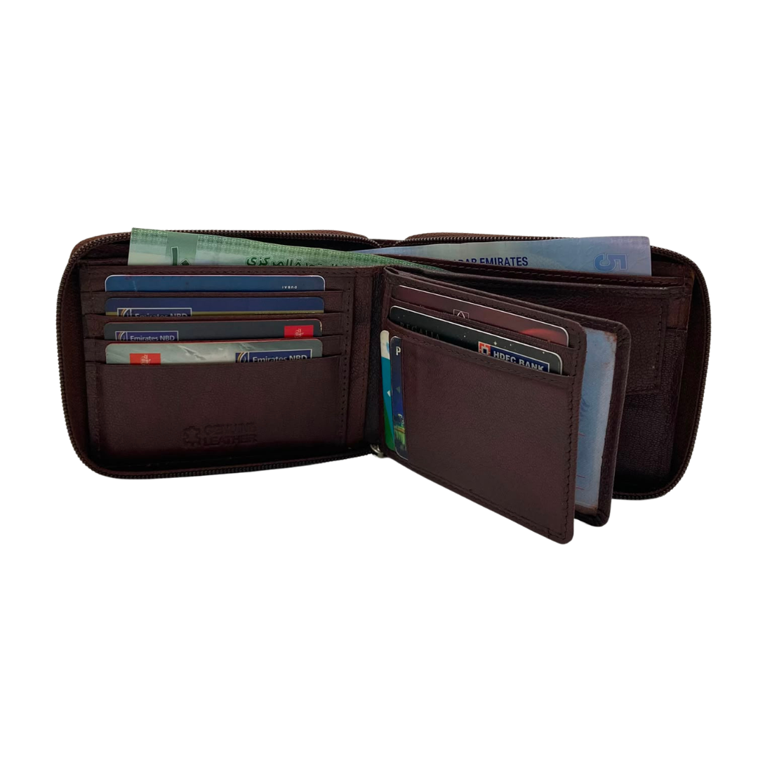 Fullzip leather mens Wallet #1406CZ