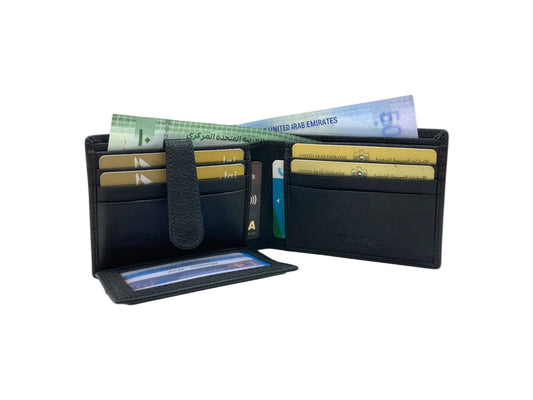 VacaPelle 10-12 Card Billfold Genuine Leather Wallet # 4696