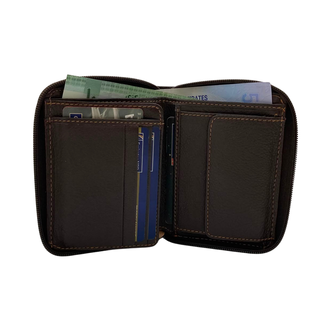 Fullzip leather mens Wallet #4101Z