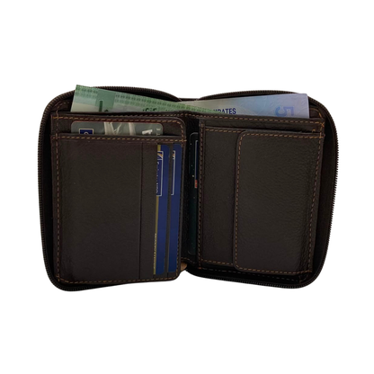 Fullzip leather mens Wallet #4101Z