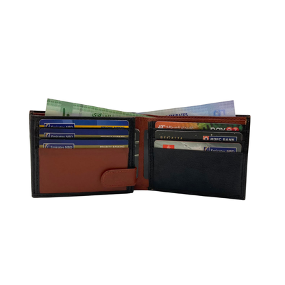 Mens Genuine Leather Mens wallet Leather Lined Bi fold Wallet For Men # 1426