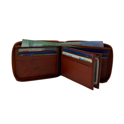 Fullzip leather mens Wallet #892Z