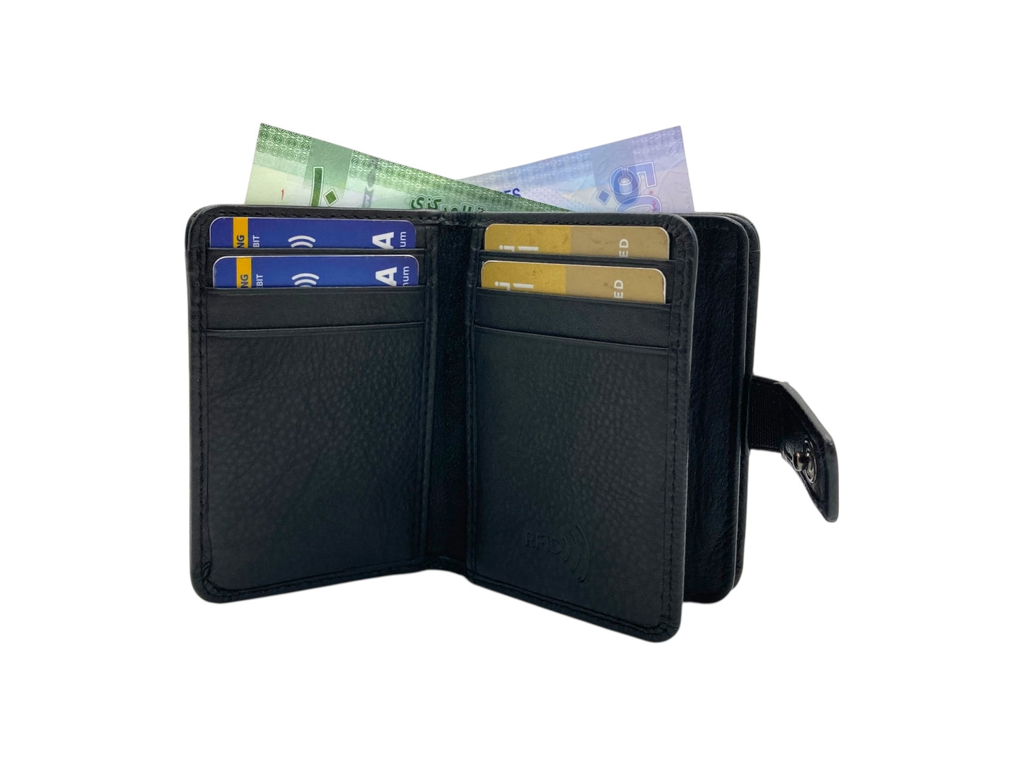 Compact Credit Cards & Cash Wallet With RFID # 4193A [EL.LOOP]