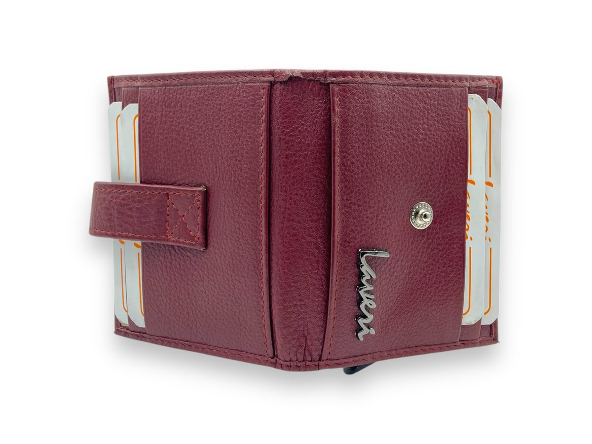 Smart Pop-Up Metallic Card Holder Bi-Fold Wallet in Leather # 4029C.Box