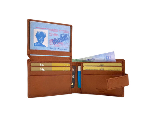 VacaPelle 10-12 Card Billfold Genuine Leather Wallet # 1347L