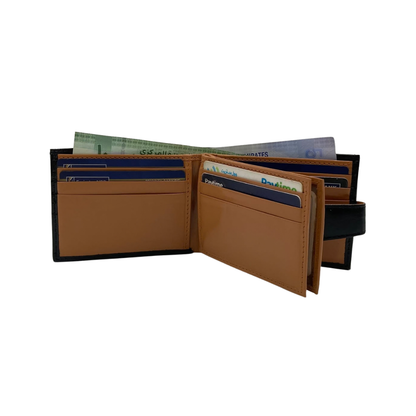 Classic Men's Waterproof Bifold Leather Wallet with Flip ID Window # 892L (C.L.)