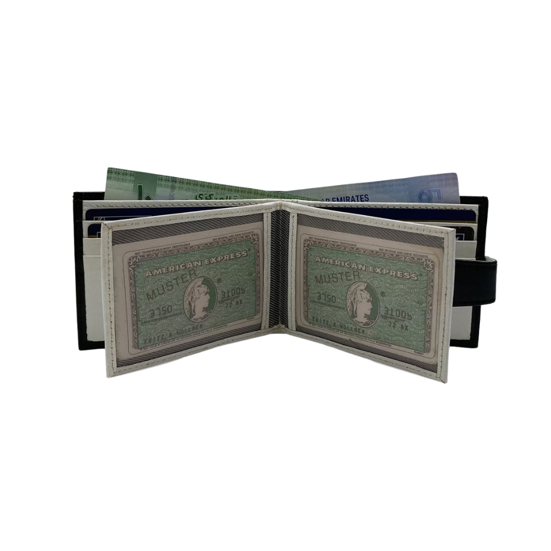 Classic Men's Waterproof Bifold Leather Wallet with Flip ID Window #892L