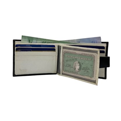 Classic Men's Waterproof Bifold Leather Wallet with Flip ID Window #1728L (C.L.)