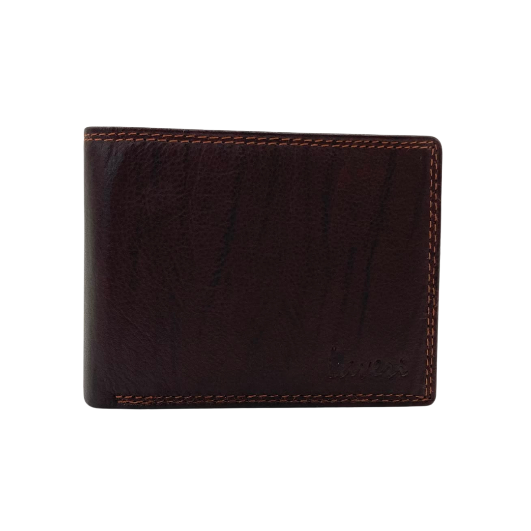 Mens Genuine Leather Mens wallet Leather Lined Bi fold Wallet For Men # 1350B