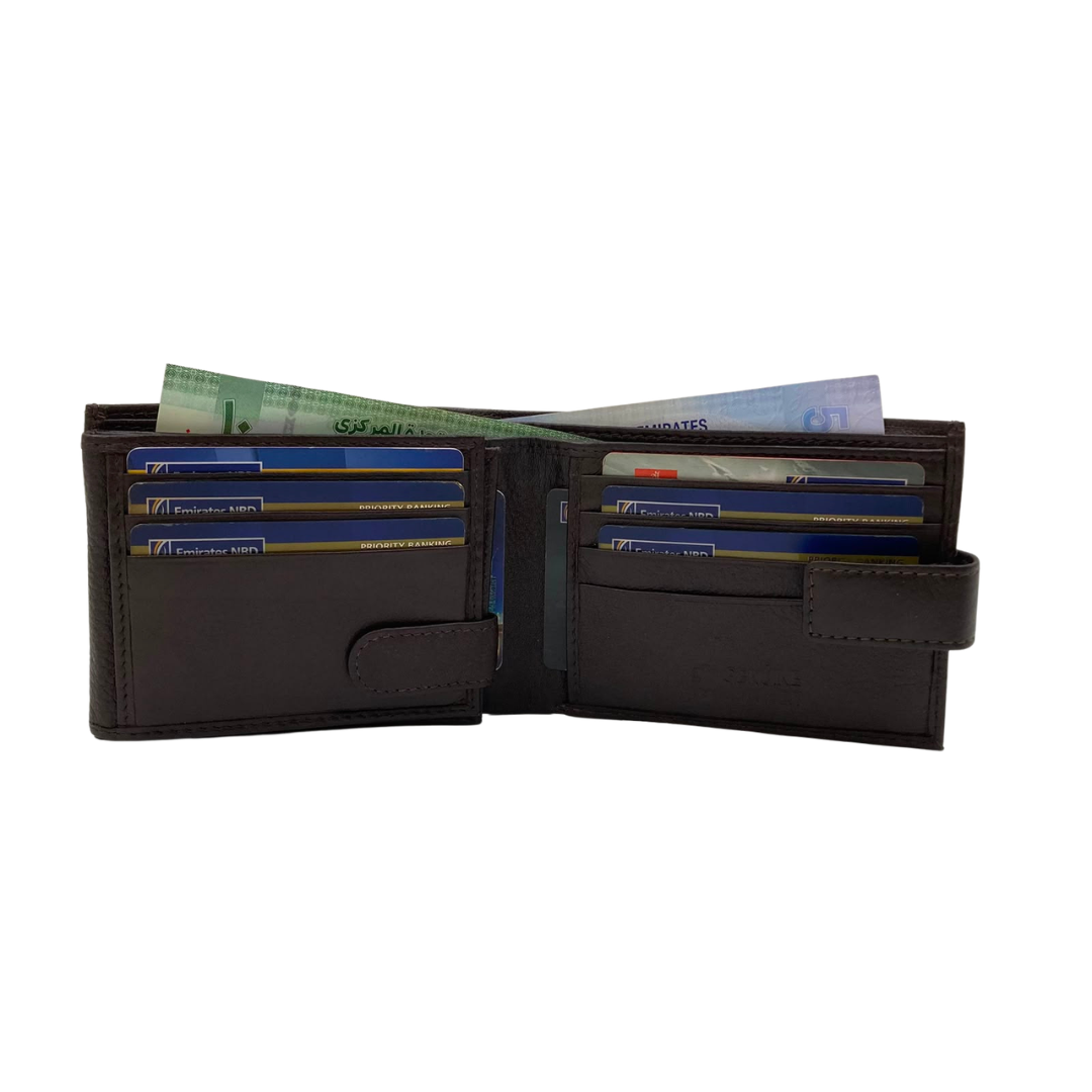 Mens Genuine Leather Mens wallet Leather Lined Bi fold Wallet For Men # 1013L