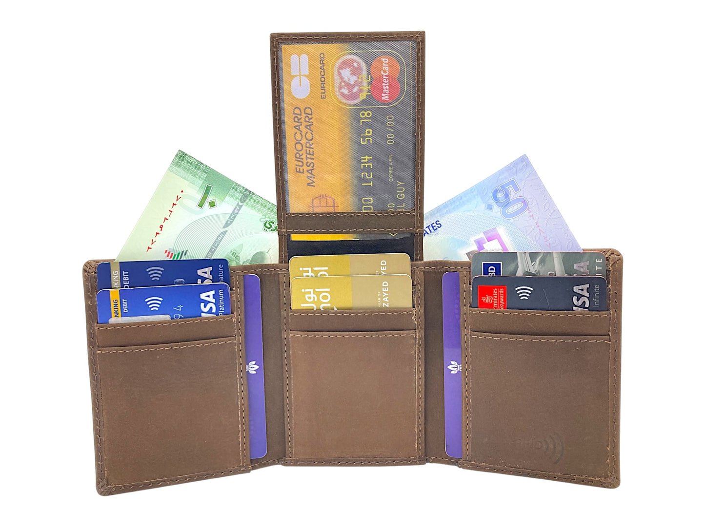 VIP Vintage Men's Trifold Wallet # RFID 1159 ELASTIC
