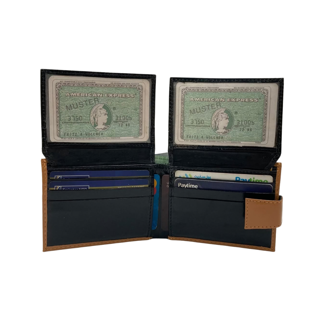 Classic Men's Waterproof Bifold Leather Wallet with Flip ID Window #1729 L