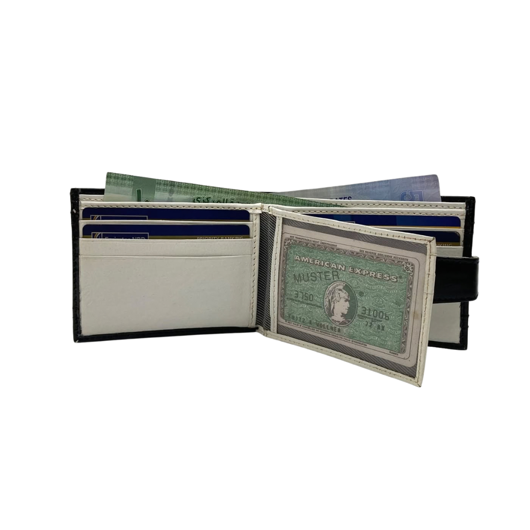 Classic Men's Waterproof Bifold Leather Wallet with Flip ID Window #1728L (D.L.)