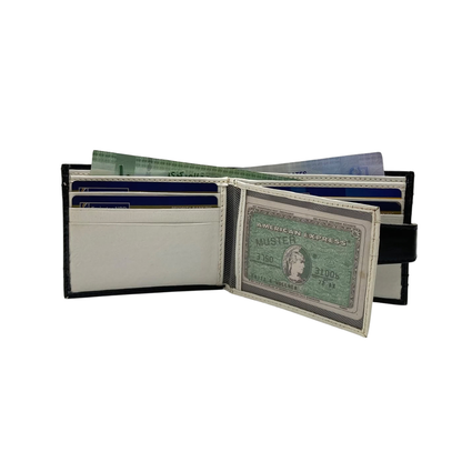 Classic Men's Waterproof Bifold Leather Wallet with Flip ID Window #1728L (D.L.)