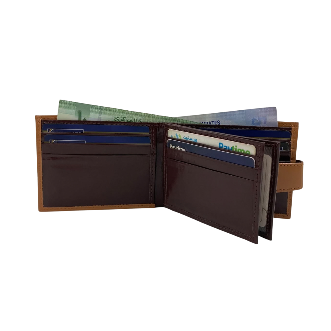 Classic Men's Waterproof Bifold Leather Wallet with Flip ID Window #892L