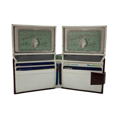 Classic Men's Waterproof Bifold Leather Wallet with Flip ID Window #1729 L (C.L.)