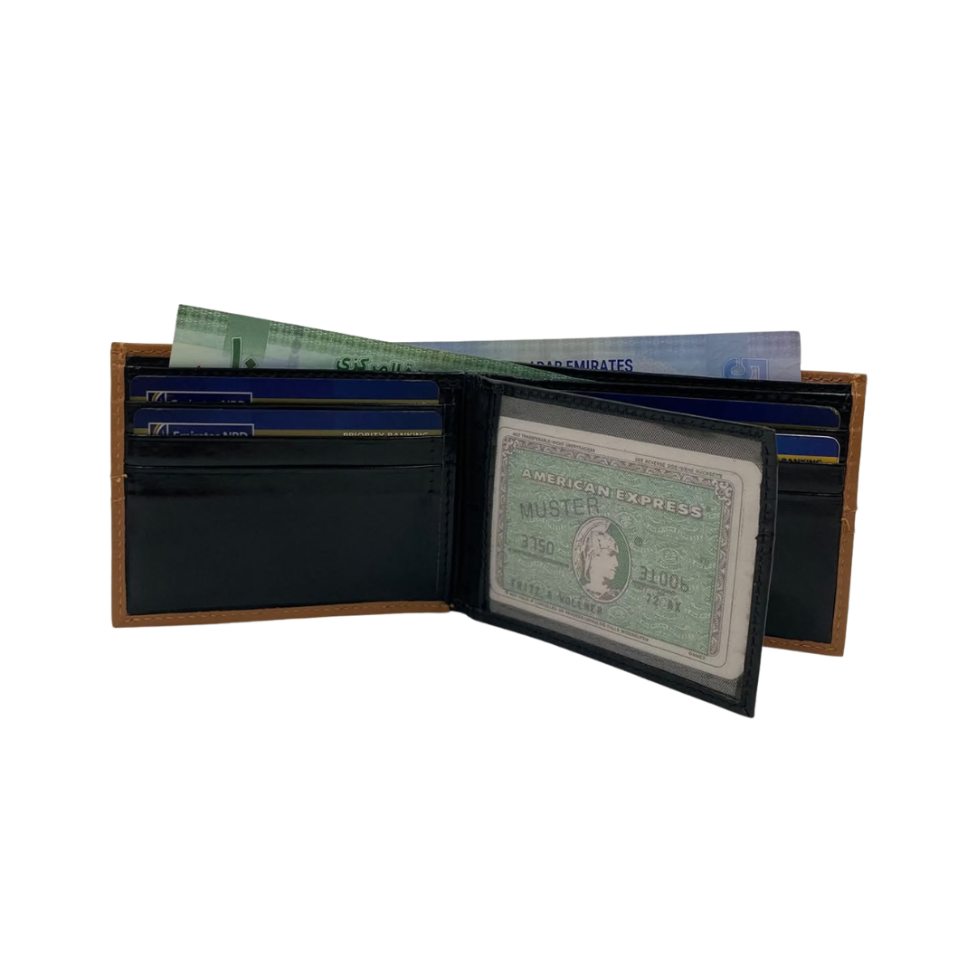 Classic Men's Waterproof Bifold Leather Wallet with Flip ID Window #1728