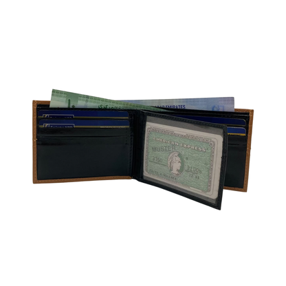 Classic Men's Waterproof Bifold Leather Wallet with Flip ID Window #1728
