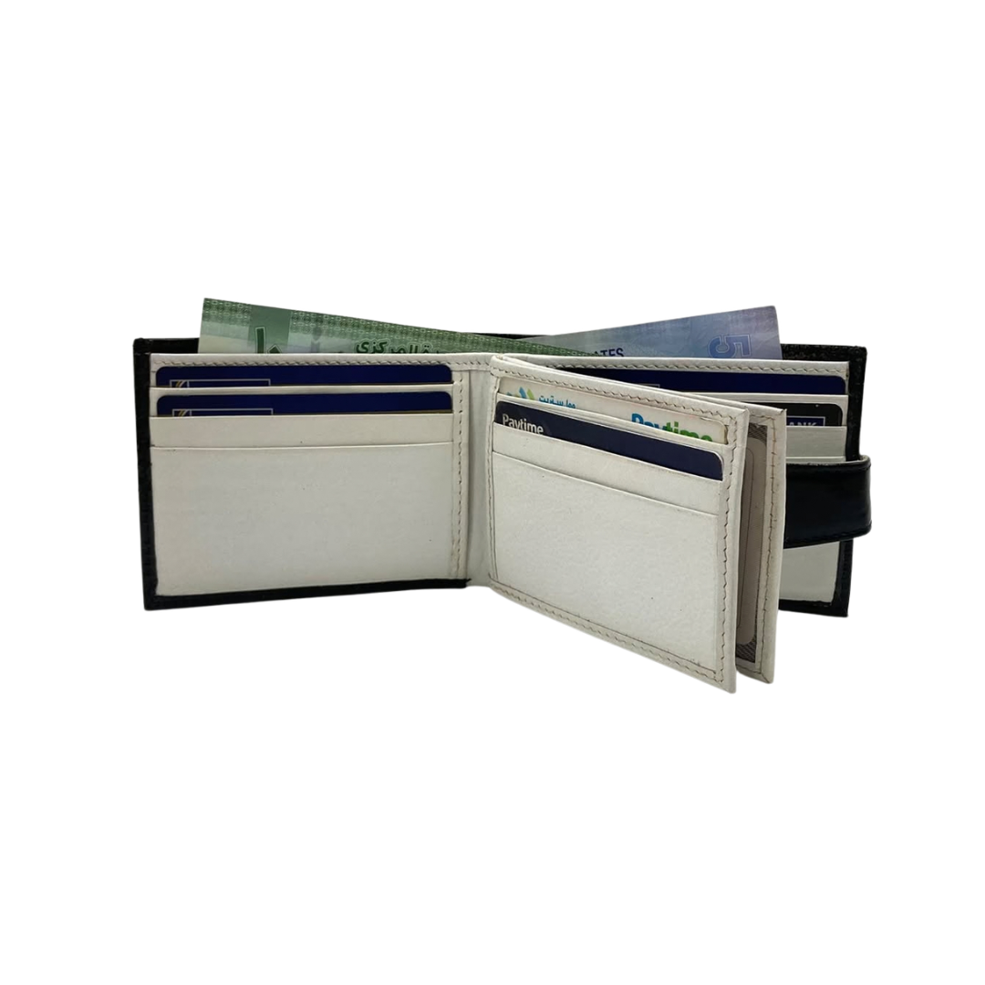 Classic Men's Waterproof Bifold Leather Wallet with Flip ID Window # 892L (C.L.)