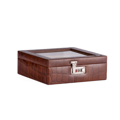 Large Bangle Box in Premium Genuine Leather Glass Top_12