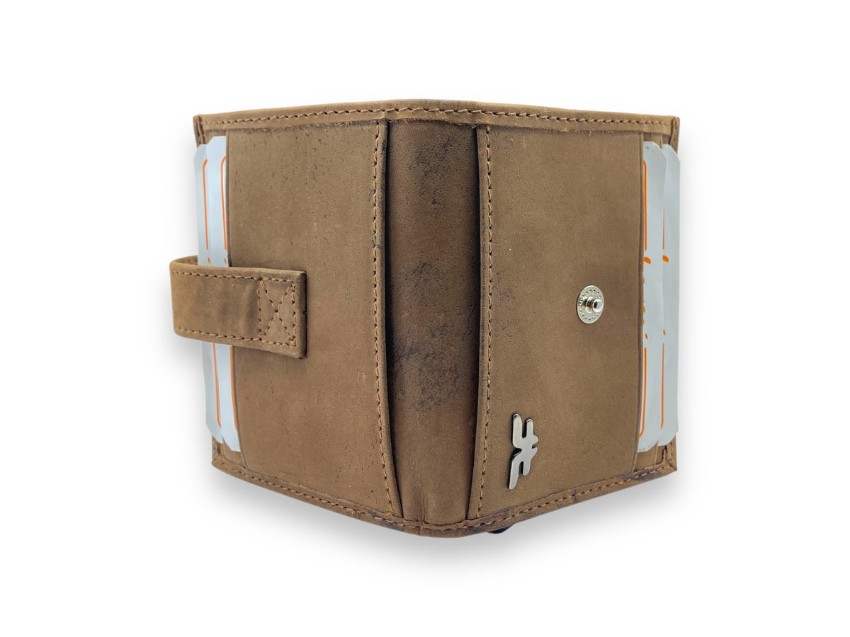 Smart Pop-Up Metallic Card Holder Bi-Fold Wallet in Leather # 4029C.Box