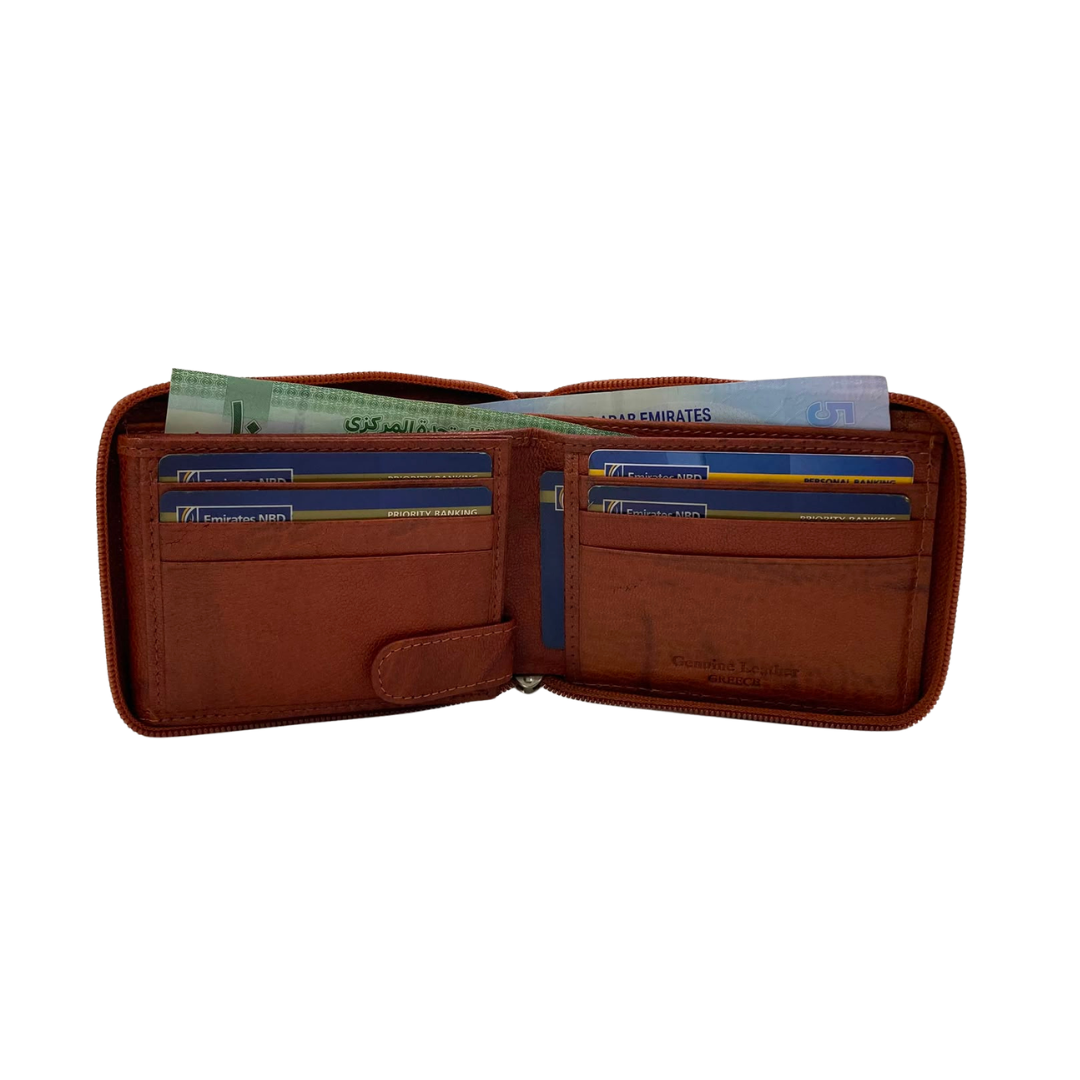 Fullzip leather mens Wallet #1426Z