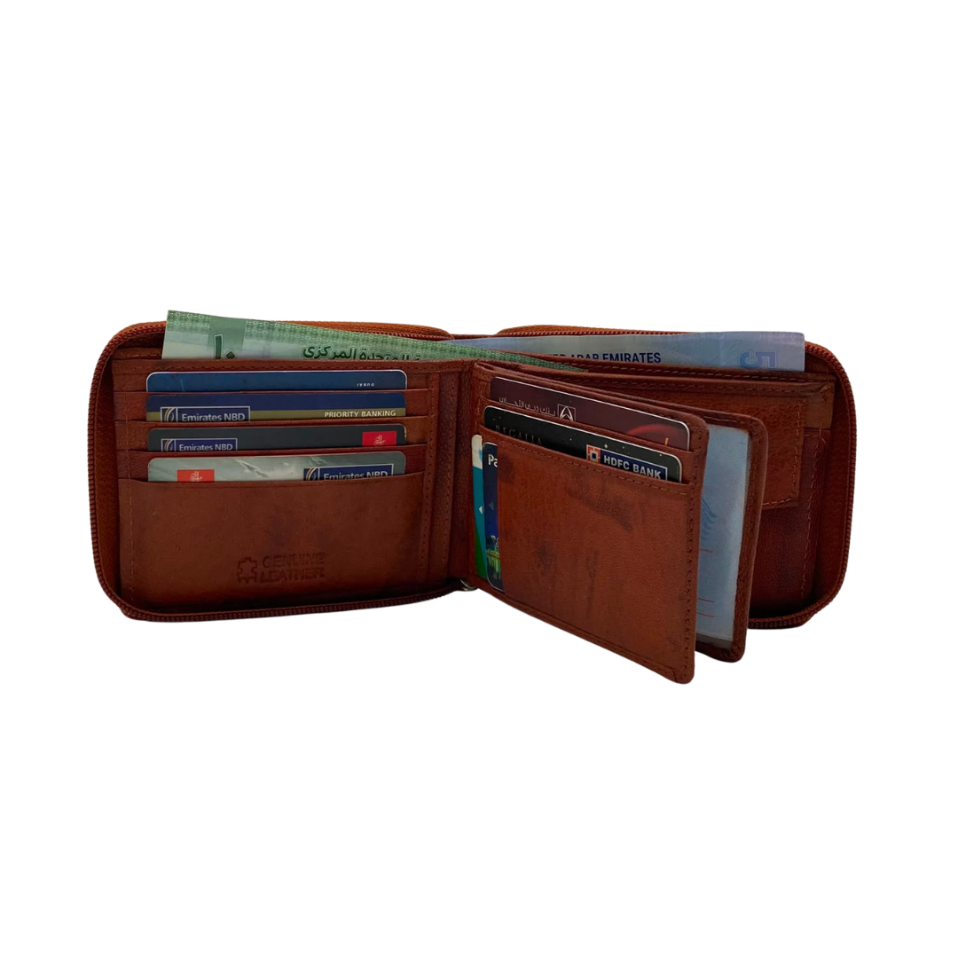 Fullzip leather mens Wallet #1406CZ