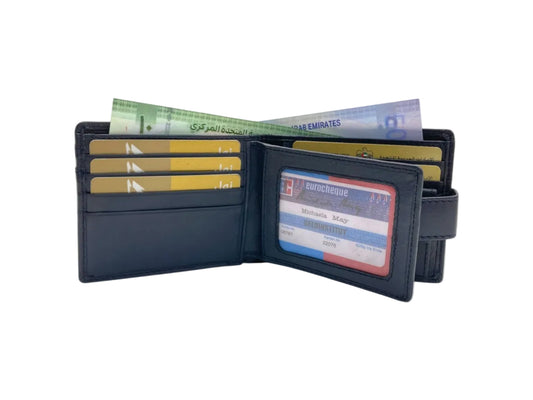 VacaPelle 10-12 Card & Coins Billfold Genuine Leather Wallet # 4094NCL