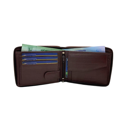 Fullzip leather mens Wallet #1013CZ