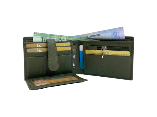 VacaPelle 10-12 Card Billfold Genuine Leather Wallet # 4696A