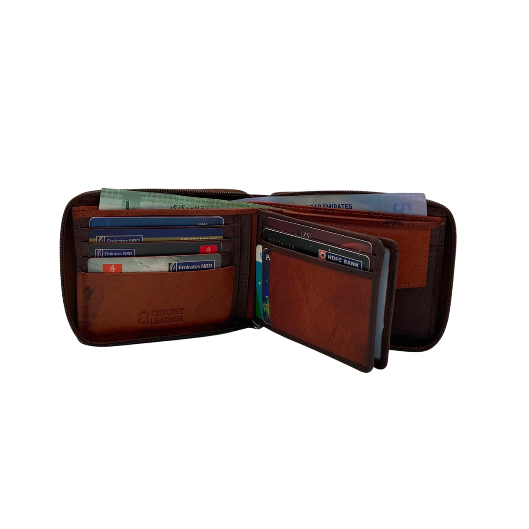 Fullzip leather mens Wallet #1406CZ