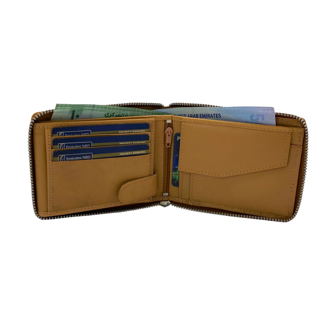 Fullzip leather mens Wallet #1013CZ