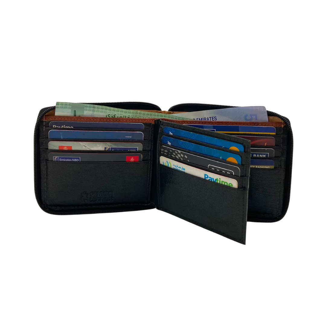Fullzip leather mens Wallet #1261Z