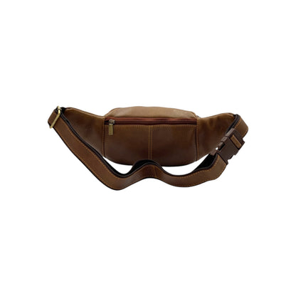 Classic Leather Belt Bag with Three Zippers – Sling Bag for Men & Women ,Belt pouch, Leather Waist Bag  # 2178
