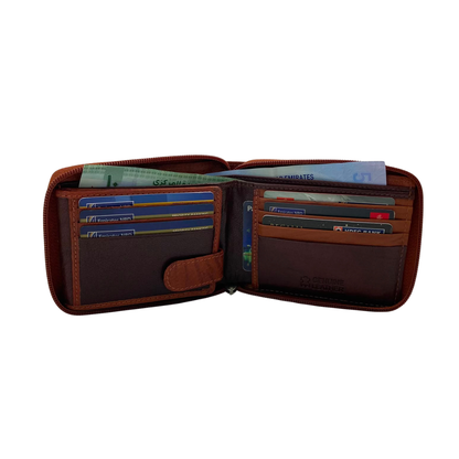Fullzip leather mens Wallet #1013Z
