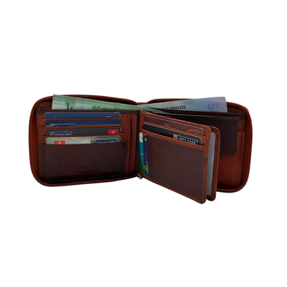 Fullzip leather mens Wallet #1406CZ