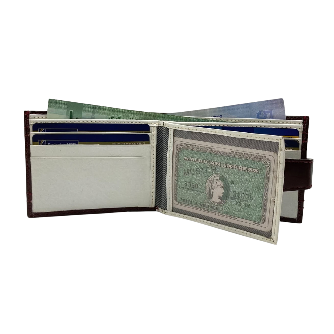 Classic Men's Waterproof Bifold Leather Wallet with Flip ID Window #1728L (D.L.)