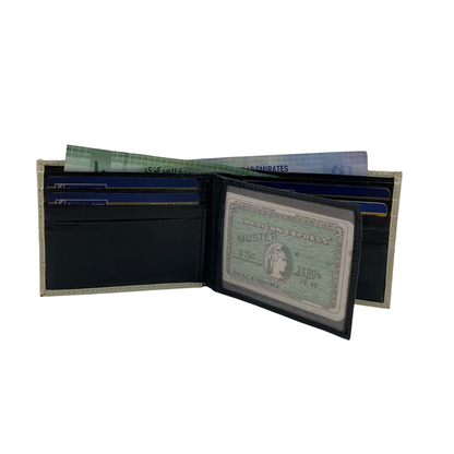Classic Men's Waterproof Bifold Leather Wallet with Flip ID Window #1728
