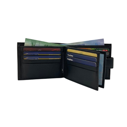 Mens Genuine Leather Mens wallet Leather Lined Bi fold Wallet For Men # 983AL