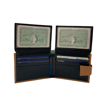 Classic Men's Waterproof Bifold Leather Wallet with Flip ID Window #1729 L (C.L.)