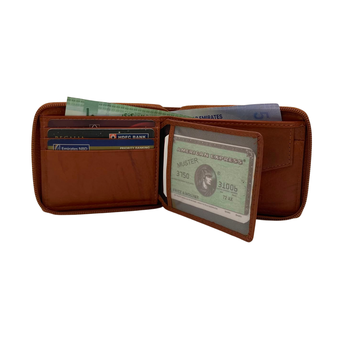 Fullzip leather mens Wallet #1116CZ