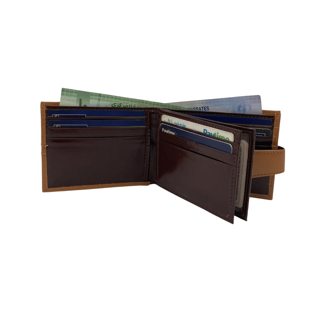 Classic Men's Waterproof Bifold Leather Wallet with Flip ID Window # 892L (C.L.)
