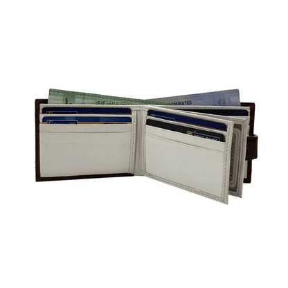 Classic Men's Waterproof Bifold Leather Wallet with Flip ID Window # 892L (D.L.)