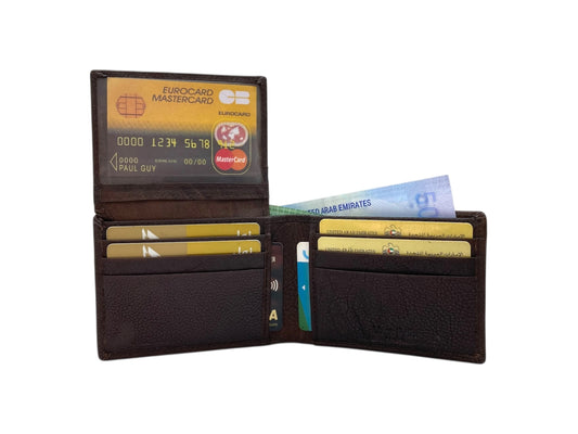 VacaPelle 10-12 Card Billfold Genuine Leather Wallet # 1347