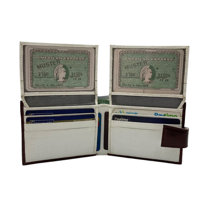 Classic Men's Waterproof Bifold Leather Wallet with Flip ID Window #1729 L (D.L.)